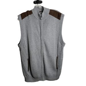 CHAPS MENS ZIP FRONT SWEATER VEST SIZE LARGE